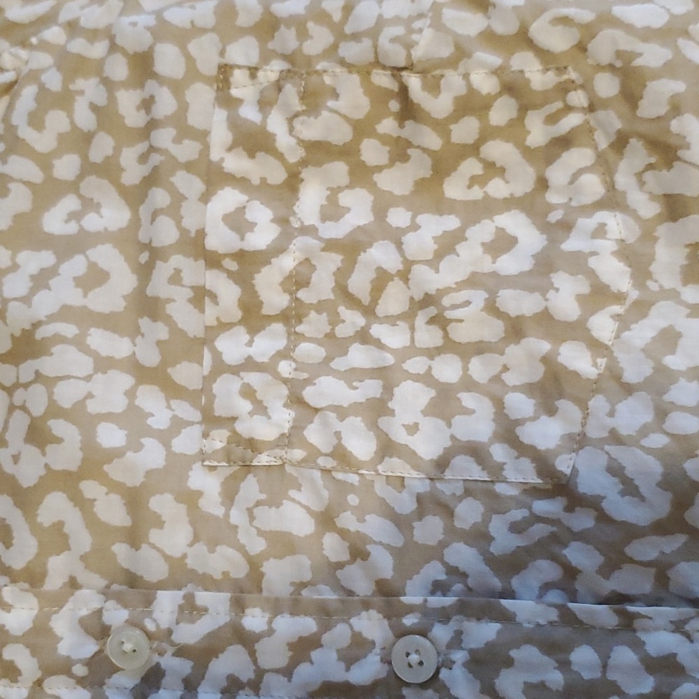 J. Crew Tan Leopard Animal Print Button Down Cotton Shirt Womens Size S - Picture 5 of 12